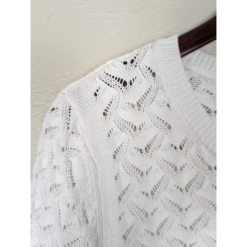 Talbots Textured Linen Cotton Blend Pullover Sweater